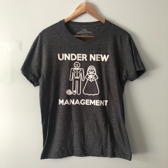 Kiss Tops - UNDER NEW MANAGEMENT JUST MARRIED SHIRT